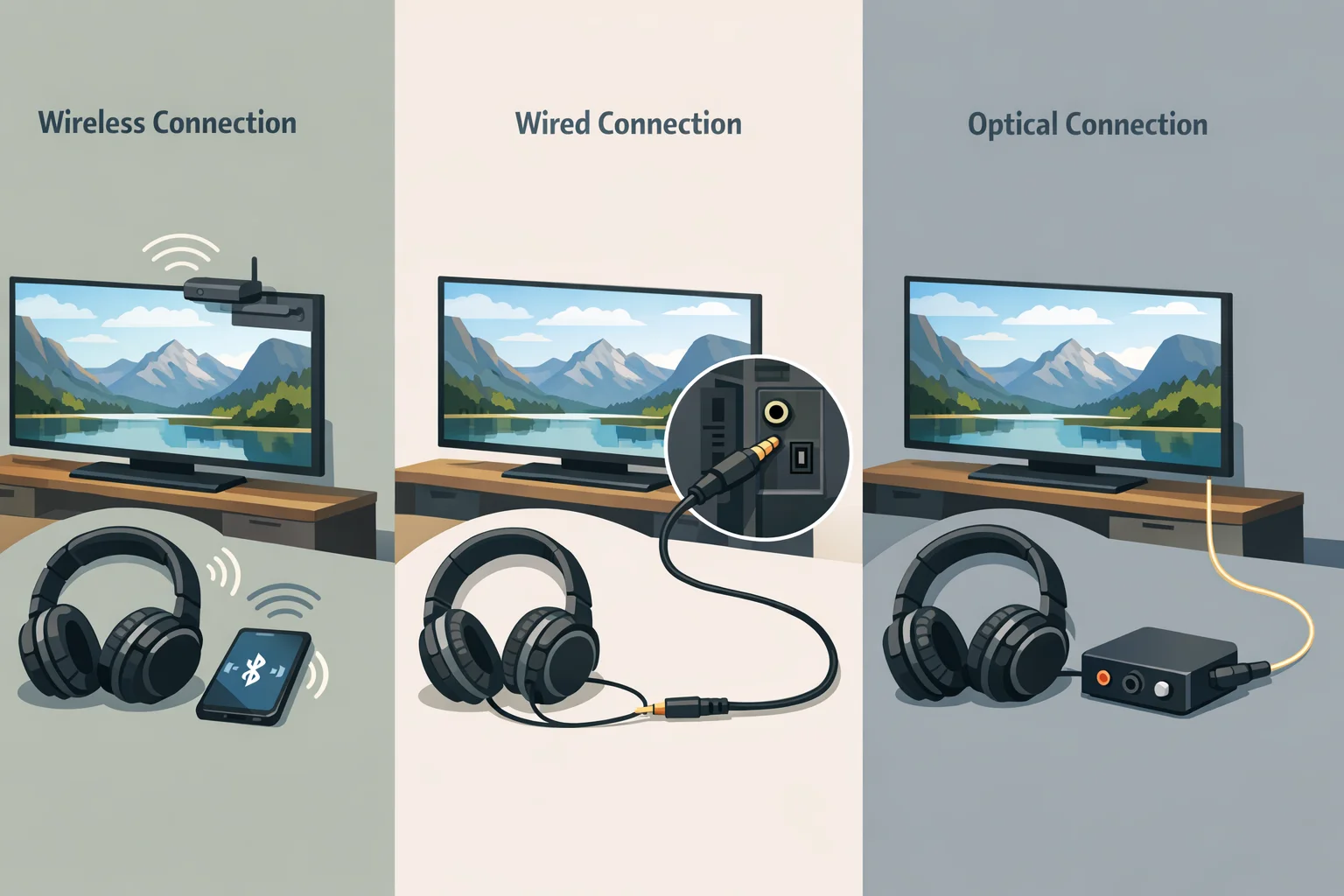 Quelles sont les différentes méthodes pour connecter un casque audio à une télévision Samsung ?